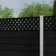 LuxeLine® Classic Straight Top Lattice Design Screen with Black Composite Fence Panels & Concrete Post
