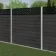 LuxeLine® Classic Straight Top Lattice Design Screen with Dark Grey Composite Fence Panels & Concrete Post