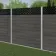 LuxeLine® Classic Straight Top Lattice Design Screen with Light Grey Composite Fence Panels & Concrete Post