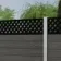 LuxeLine® Classic Straight Top Lattice Design Screen with Light Grey Composite Fence Panels & Concrete Post