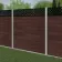 LuxeLine® Classic Straight Top Lattice Design Screen with Walnut Composite Fence Panels & Concrete Post