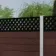 LuxeLine® Classic Straight Top Lattice Design Screen with Walnut Composite Fence Panels & Concrete Post