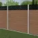 LuxeLine® Classic Straight Top Lattice Design Screen with Teak Composite Fence Panels & Concrete Post