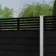 LuxeLine® Classic Straight Top Slat Design Screen with Black Composite Fence Panels & Concrete Post