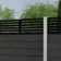 LuxeLine® Classic Straight Top Slat Design Screen with Dark Grey Composite Fence Panels & Concrete Post