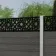 LuxeLine® Classic Straight Top Moroccan Design Screen with Light Grey Composite Fence Panels & Concrete Post