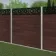 LuxeLine® Classic Straight Top Moroccan Design Screen with Walnut Composite Fence Panels & Concrete Post