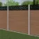 LuxeLine® Classic Straight Top Moroccan Design Screen with Teak Composite Fence Panels & Concrete Post