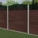 LuxeLine® Classic Curve Top Lattice Design Screen with Walnut Composite Fence Panels & Concrete Post