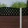 LuxeLine® Classic Curve Top Lattice Design Screen with Walnut Composite Fence Panels & Concrete Post