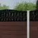LuxeLine® Classic Curve Top Floral Design Screen with Walnut Composite Fence Panels & Concrete Post