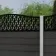 LuxeLine® Classic Curve Top Geometric Design Screen with Dark Grey Composite Fence Panels & Concrete Post