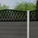LuxeLine® Classic Curve Top Geometric Design Screen with Light Grey Composite Fence Panels & Concrete Post