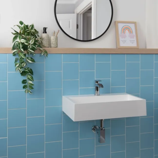 Monocolour Rico Blue Matt Flat Square Wall Tiles 150x150