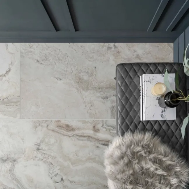Candy Grey Matt 1200x600 Marble Effect Tiles 