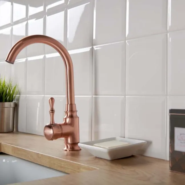 Capsule® Cotton White Gloss Bevelled 150x150 Wall Tiles