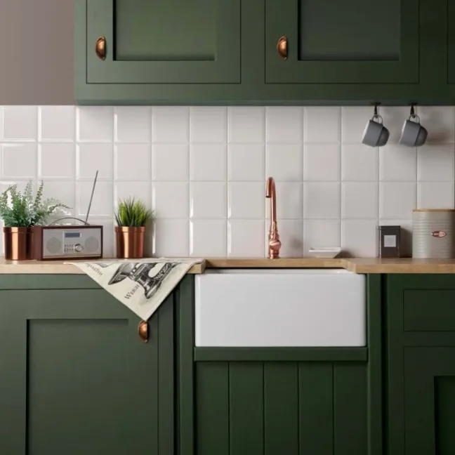 Capsule® Cotton White Gloss Bevelled 150x150 Wall Tiles