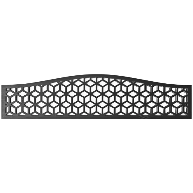 LuxeLine® Classic Curve Top Geometric Design Screen with Black Composite Fence Panels & Aluminium Post 180cm