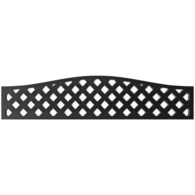 LuxeLine® Classic Curve Top Lattice Design Screen with Teak Composite Fence Panels & Buried Aluminium Post 180cm