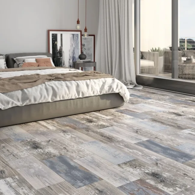 Vintage Blue Matt Reclaimed Wood Effect Wall and Floor Tiles