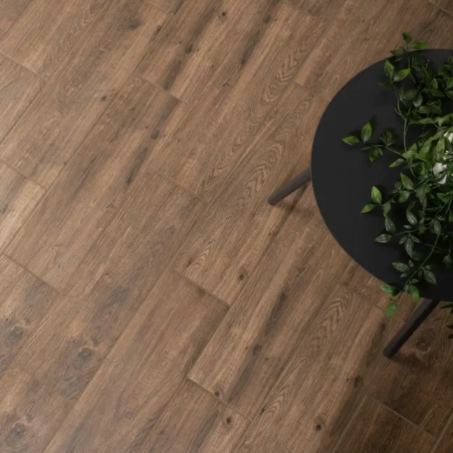 Friston Dark Oak Wood Effect Porcelain Floor Tiles