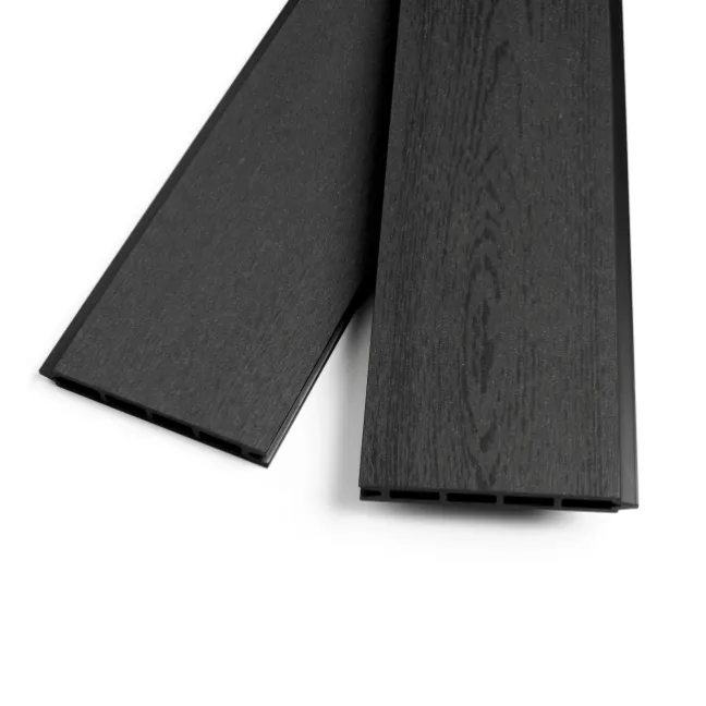 LuxeLine® Classic Curve Top Geometric Design Screen with Black Composite Fence Panels & Aluminium Post 180cm