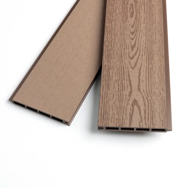 LuxeLine® Classic Curve Top Geometric Design Screen with Teak Composite Fence Panels & Aluminium Post 180cm