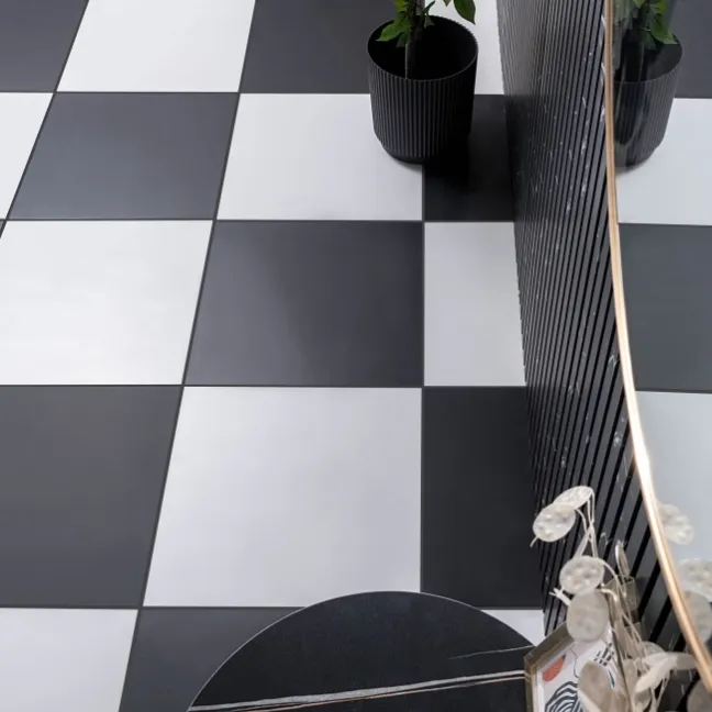 Ebony Matt Pure White Tile