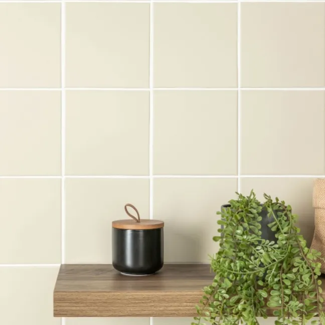 Monocolour Rico Beige Matt Flat Square Wall Tiles 150x150