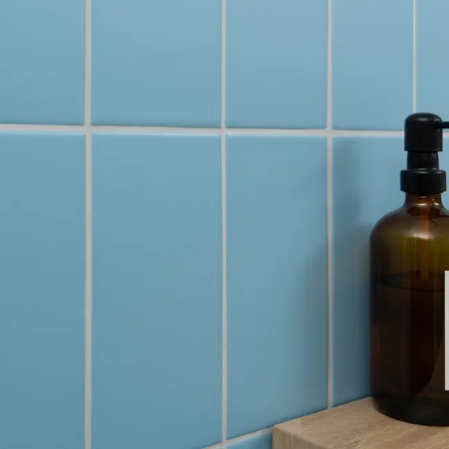 Monocolour Rico Blue Matt Flat Metro Wall Tiles 200x100