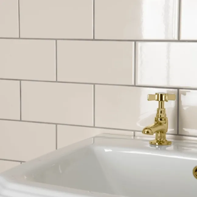Monocolour Rico Cream Gloss Flat Metro Wall Tiles 200x100