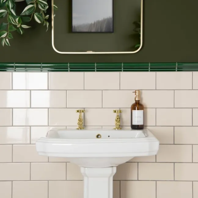 Monocolour Rico Cream Gloss Flat Metro Wall Tiles 200x100