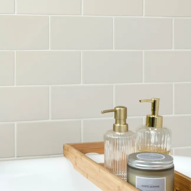 Monocolour Rico Cream Matt Flat Metro Wall Tiles 200x100