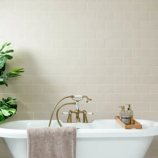 Monocolour Rico Cream Matt Flat Metro Wall Tiles 200x100