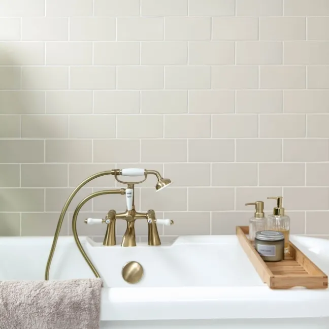 Monocolour Rico Cream Matt Flat Metro Wall Tiles 200x100