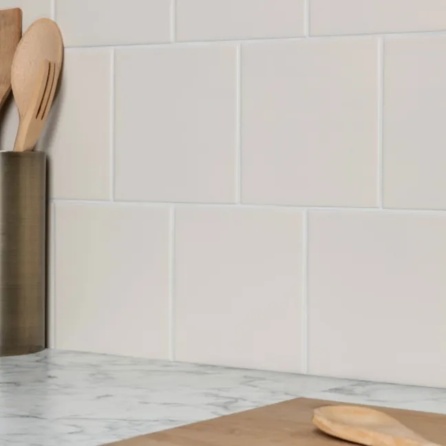 Monocolour Rico Cream Matt Flat Square Wall Tiles 150x150