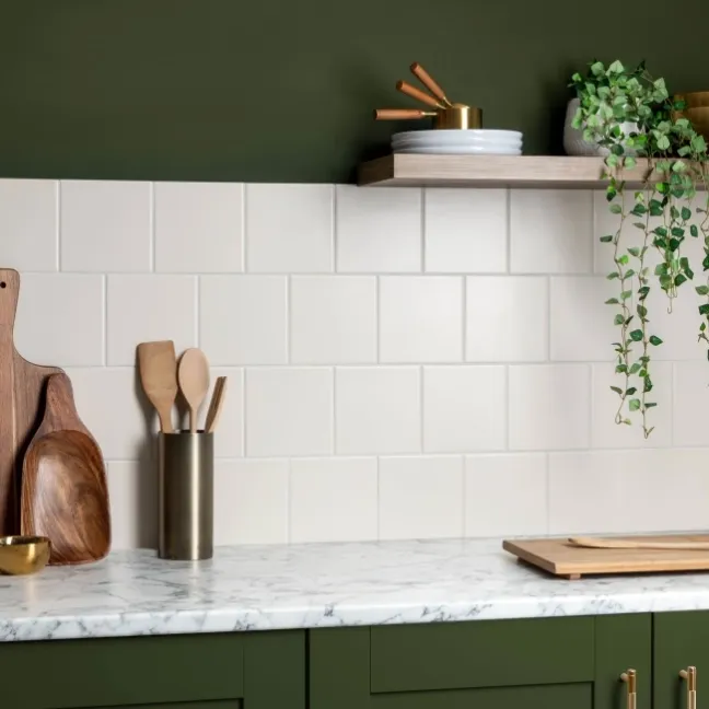 Monocolour Rico Cream Matt Flat Square Wall Tiles 150x150