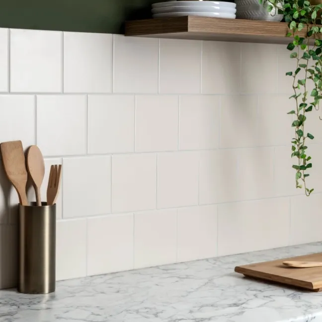 Monocolour Rico Cream Matt Flat Square Wall Tiles 150x150