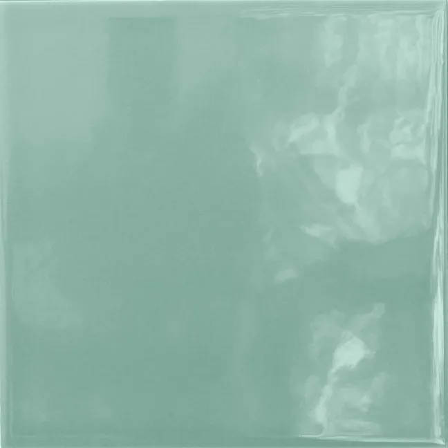 Monocolour Rico Green Gloss Flat Square Wall Tiles 150x150