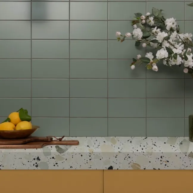 Monocolour Rico Green Matt Flat Metro Wall Tiles 200x100