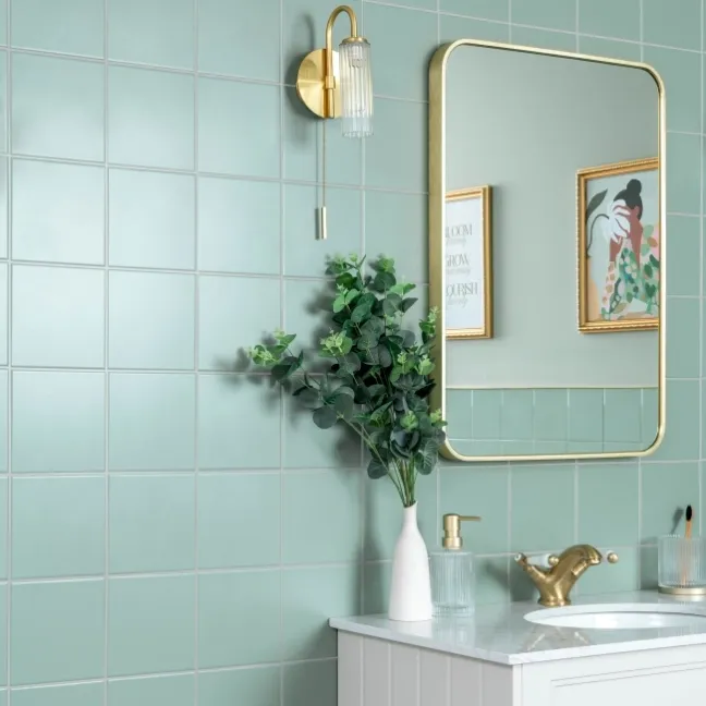 Monocolour Rico Green Matt Flat Square Wall Tiles 150x150