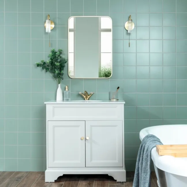 Monocolour Rico Green Matt Flat Square Wall Tiles 150x150