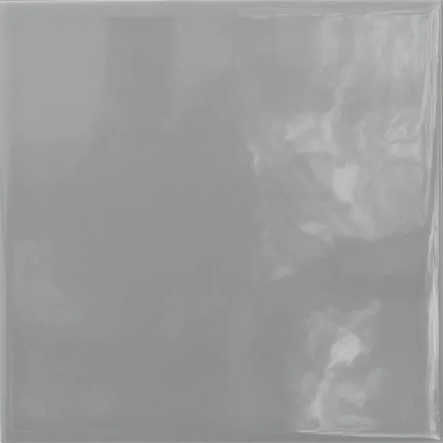 Monocolour Rico Grey Gloss Flat Square Wall Tiles 150x150