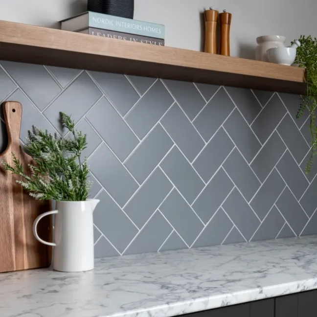 Monocolour Rico Grey Matt Flat Metro Wall Tiles 200x100
