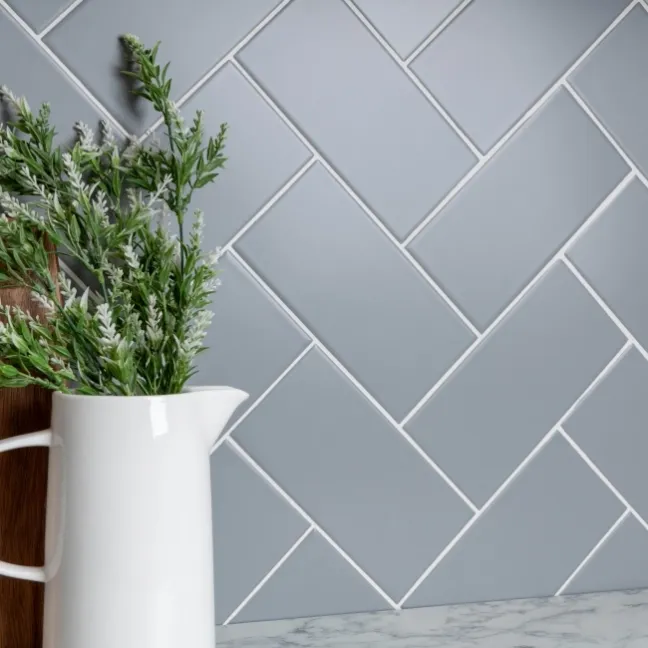 Monocolour Rico Grey Matt Flat Metro Wall Tiles 200x100