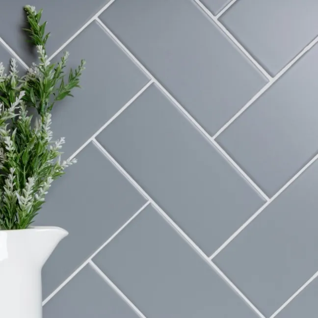 Monocolour Rico Grey Matt Flat Metro Wall Tiles 200x100