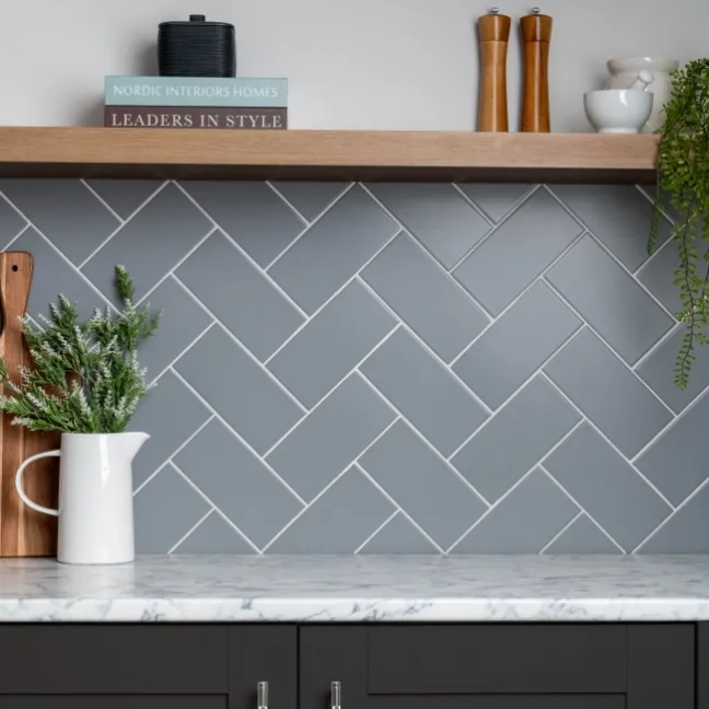 Monocolour Rico Grey Matt Flat Square Wall Tiles 150x150