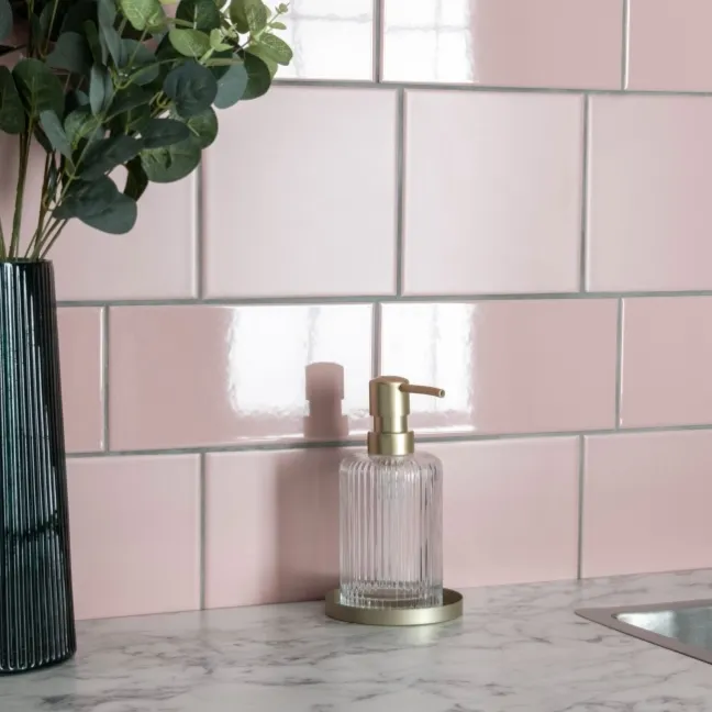 Monocolour Rico Pink Matt Flat Square Wall Tiles 150x150