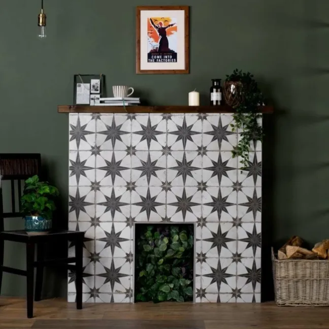 Scintilla Black Star Pattern Tiles
