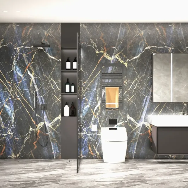 Trepanel Aqua Luxe® Blue Marble Effect Embossed Gloss SPC XXL Wall Panel